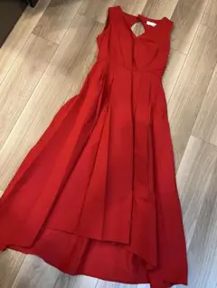 【美品】リリーブラウン　ノースリーブロングワンピース　バックレース　赤