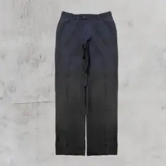 【月末セール】黒 チェック ウール 33R bar スラックスパンツ 普段着