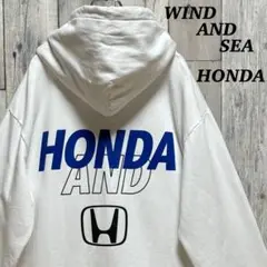 【美品　限定コラボ】ウィンダンシー × ホンダ ☆ ビッグ両面ロゴ パーカー 美品 限定コラボ】ウィンダンシー × ホンダ ☆ ビッグ両面ロゴ