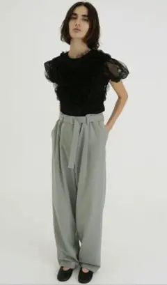 CLANE WAIST BELT DAD PANTS ブルー　 サイズ０