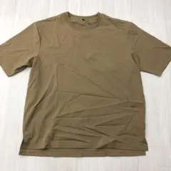 美品 サラサラ ナイロン ポケット Tシャツ L 黄土色 メンズ