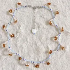 no.311／a'moureve ビーズネックレス　ハンドメイド お花