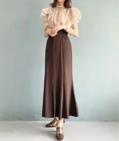 COCODEAL ニットコルセットマーメイドスカート ブラウン