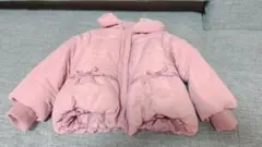ブランシェス　ピンク 中綿コート フード付き リボン付き