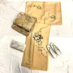【2277】着物 訪問着・付下 袷 正絹 牡丹 桜 梅 檜扇 菊 単品販売♪