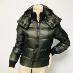 美品★デュベティカ・フード付 ニットリブ ジップ ダウンジャケット(40)