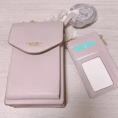 新品未使用★サマンサタバサ プリーツデザイン 財布付きスマホショルダー