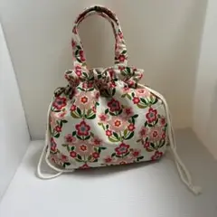 花柄ミニ巾着バッグ