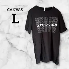 CANVAS 【L】 LET'S GO GIRLS Tシャツ 黒 半袖 ブラック