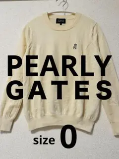パーリーゲイツ セーター サイズ0 (S) 白 ゴルフ 秋冬 ニット ロゴ入り