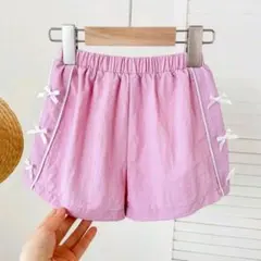 キッズショートパンツ サイドリボンラインパンツ 4Y100サイズ位 水遊びパンツ