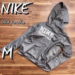 NIKEナイキ ロゴプリント 吸湿速乾ドライフーデッドトレーナー グレーM