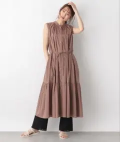 GLOBALWORK エアリーボイルティアードワンピース　新品