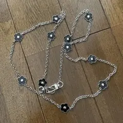 WEGO シルバースマホショルダーストラップ 花モチーフ