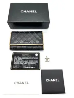 CHANEL ピコローレ 6連キーケース ブラック レザー