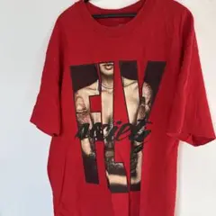 FLY グラフィックプリント Tシャツ Lサイズ 赤