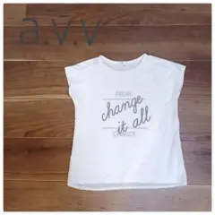 【未使用品】a.v.v ノースリーブ ロゴTシャツ ホワイト 140 袖なし