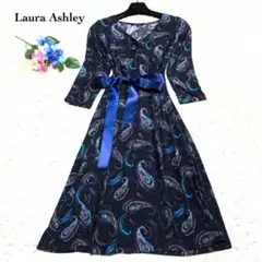 美品✨ ローラアシュレイ ロングワンピース ペイズリー♡ハート 伸縮 L XL