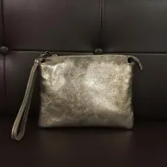 BORSE IN PELLE ゴールドショルダーバッグ