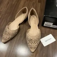 フレームワークス STEPHANIE 牛革 カットワーク フラット シューズ