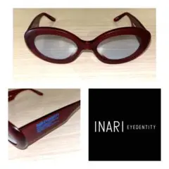 J•S•B×INARI サングラス　RED ビンテージ80's90's○ラインストーン付きキャッツアイサングラス