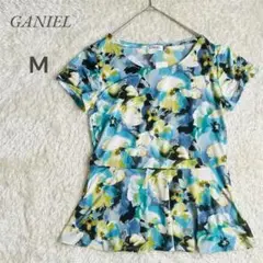 新品タグ付き【ガニエル】GANIEL フラワープリント 半袖チュニック　M 総柄