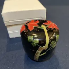 中棗　棗　ハイビスカス　角萬漆器　琉球　木箱　茶道具 中棗 棗 ハイビスカス 角萬漆器 琉球 木箱 茶道具