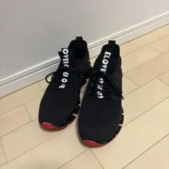 ELOVELove スニーカー ブラック レッドソール