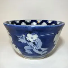 古伊万里 唐子 雪輪 鳥 向付② 骨董