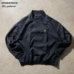STORMTECHヘンリーネックプルオーバー Lブラック黒刺繍ロゴCBOY古着