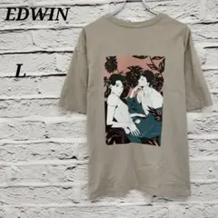 エドウィン 【L】 アーティストコラボ オリジナルイラスト プリント半袖Tシャツ