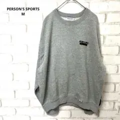 PERSON'S SPORTS メンズ　長袖　トレーナー　グレー　刺繍　M