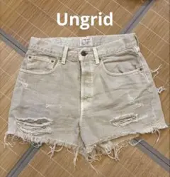 Ungrid Mサイズ　ダメージデニムショートパンツ ベージュ