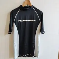 FILA ラッシュガード 　メンズ　半袖 ブラック/ホワイト
