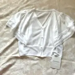 最終お値下げ❣️未使用品❣️DOLLYPLOPS ホワイト カーディガン 半袖38