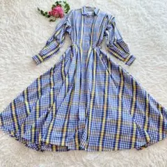【フリー】ノーマカマリ 希少80sOLD チェック柄ワンピース ブルー