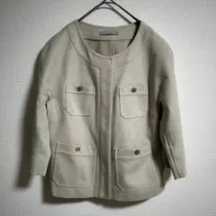 『theory luxe』セオリーリュクス【40】ノーカラージャケット ベージュ