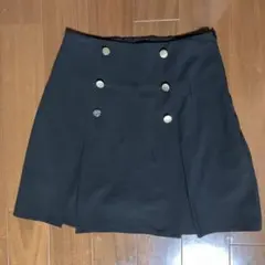 archives アルシーヴ　スカート　ミニ　ボックスプリーツ　黒　インパン付