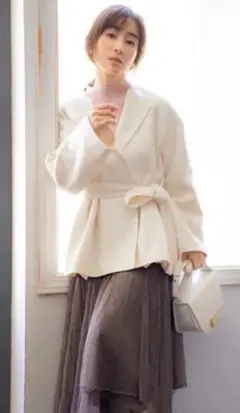 セルフォード ノーカラー ショートコート 田中みな実さん着用
