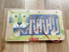 木製虎デザインビーズ迷路　知育玩具　おもちゃ