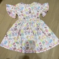メゾピアノ 110cm アイスキャンディー柄カットワンピース