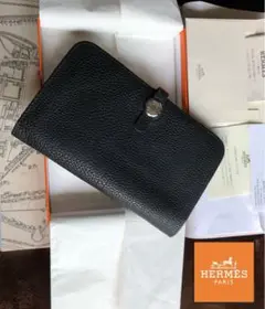鑑定済確実正規品✨美品✨エルメス ドゴン GM □I刻印 長財布 ブラック