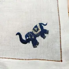象の刺繍 テーブルナプキン 5枚セット