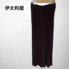 伊太利屋 イタリヤ ブラウン ワイドパンツ サイズ13 アセテート ウエストゴム