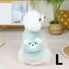 犬服ドッグウェア★背中ベア★グリーン★L