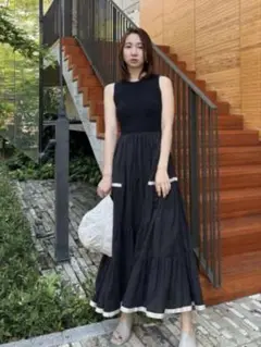 FRAY I.D ニットコンビタックティアードワンピース