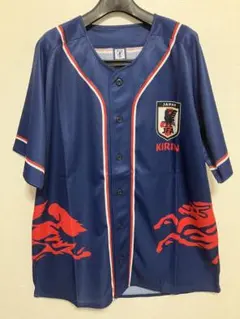 サッカー KIRIN ベースボールシャツ JFAオフィシャル 日本代表 サイズL