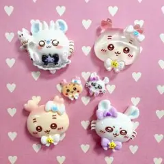 カニモモ モモンガ カニちゃん まじかるちいかわ デコパーツ 6コセット