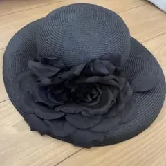 ボルサリーノ ストローハット お花 コサージュ