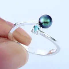 指輪 パール グリーン アクアマリン ギフト 上品 パーティー ブライダル